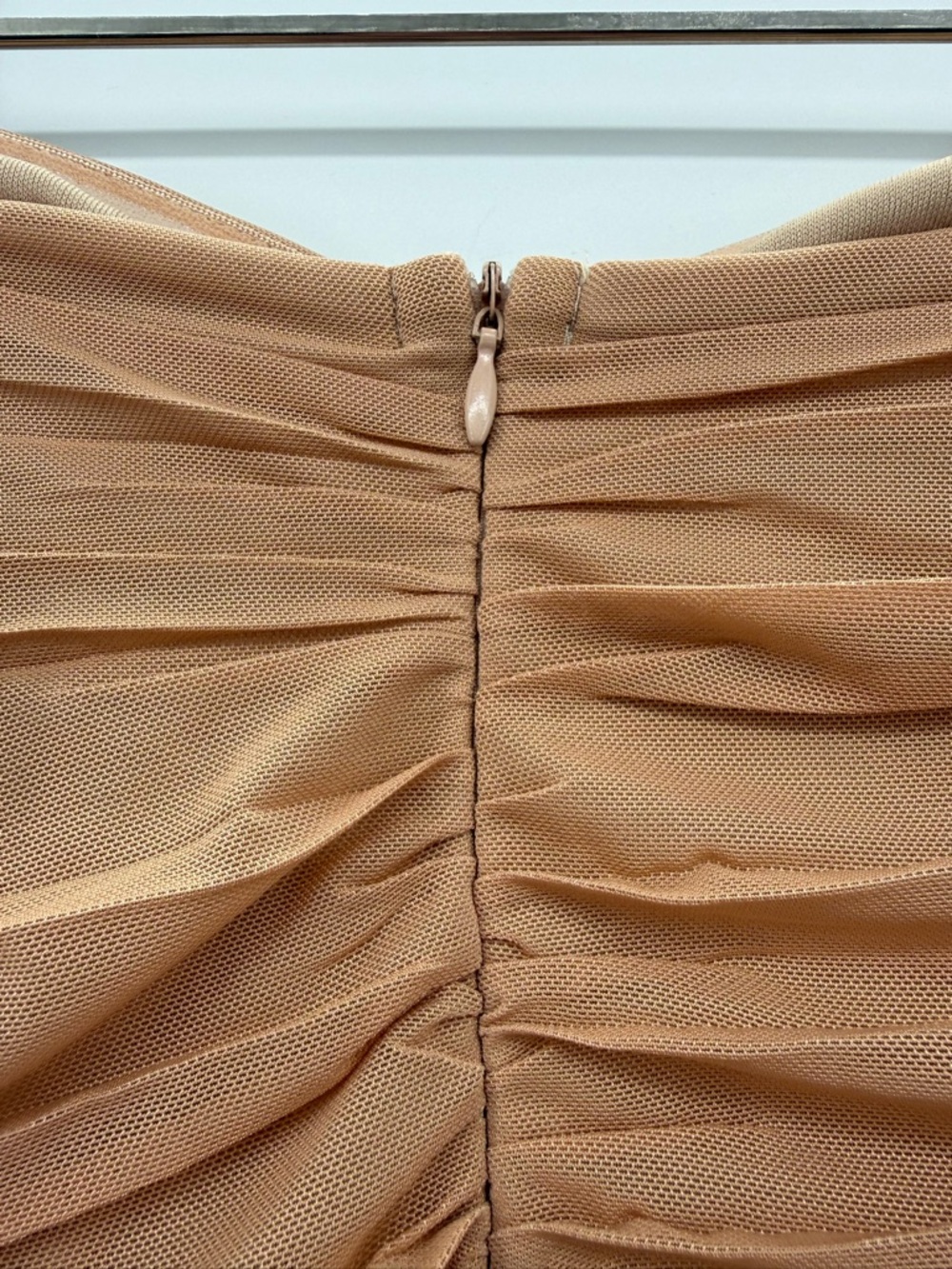 NWT princess polly Atticus mesh overlay Mini Dress Strapless Bustier Nude size 4 - Picture 9 of 13
